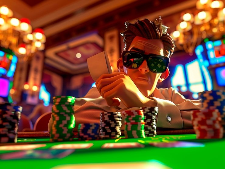 Baccarat table with cards and betting layout on maxwin303 login